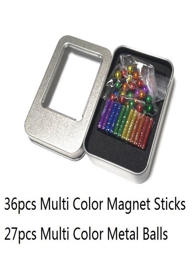 ELOTES Magnetic Building Blocks STEM Toy Set | 63 PCS Colorful Magnet Sticks & Metal Balls | Best Educational Construction Toy for Kids & Adults | Improves Creativity, Focus, Logical Thinking & Stress Relief - Image 3